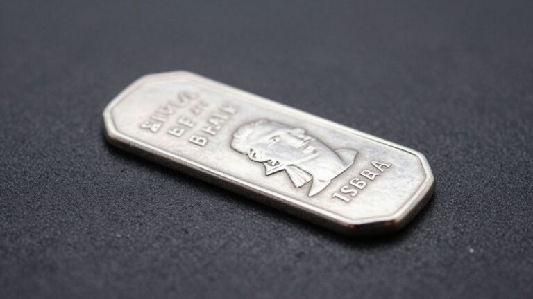 Silver bar on a dark surface