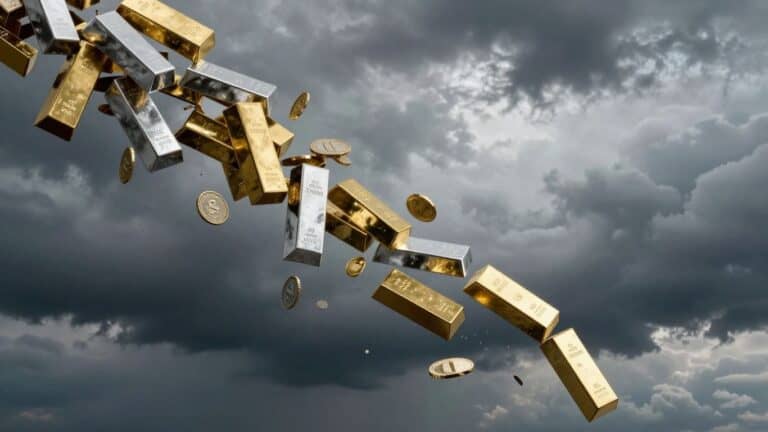 Gold and silver prices falling sharply.
